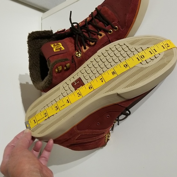 DC Men's Hi-top Skateboard Shoes Winter Sneakers Runners / Sz 13 / Brick Red - Picture 14 of 17